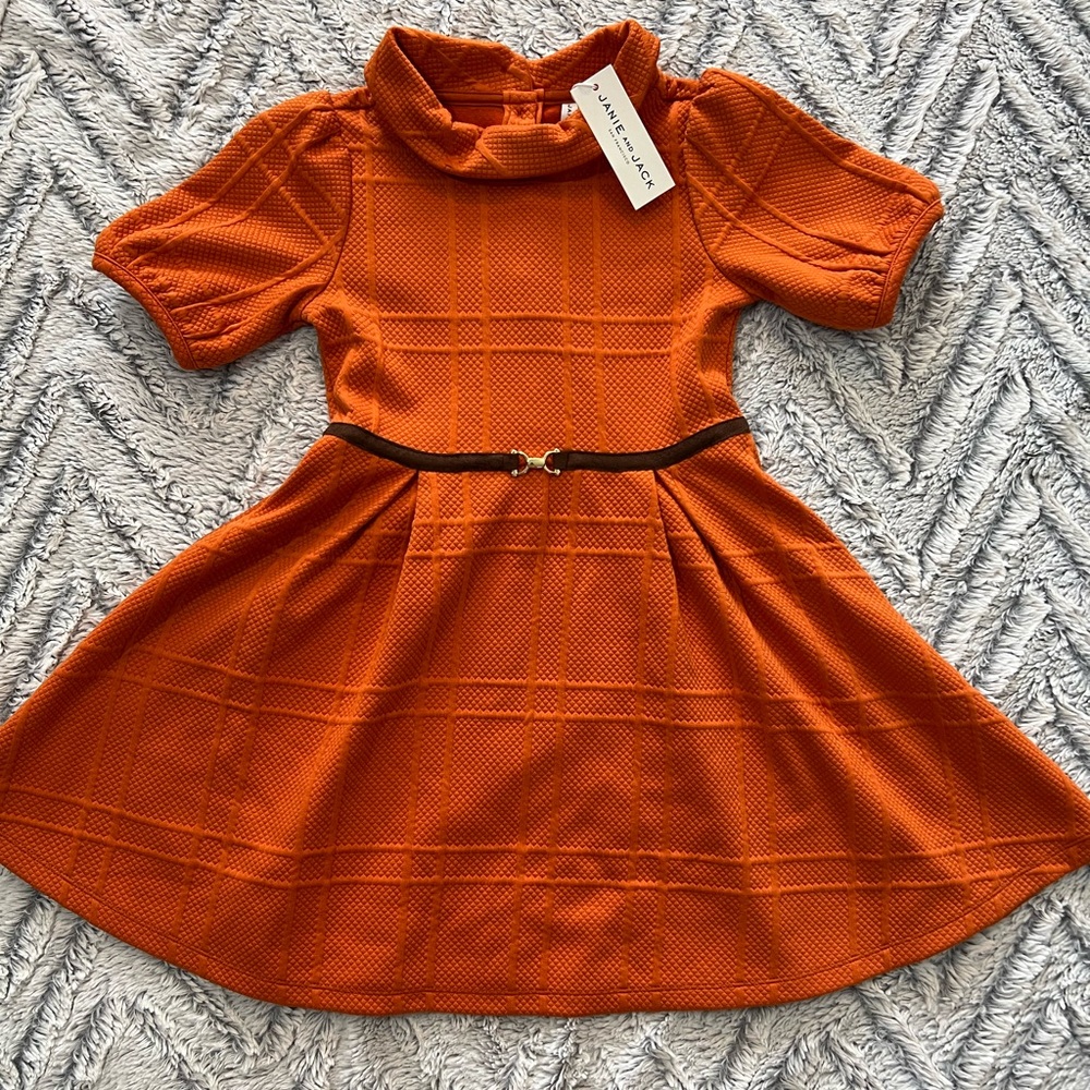 Janie and Jack Orange Kids Casual Dress - Picture 5 of 14